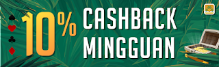 Bonus Cashback Mingguan 10%